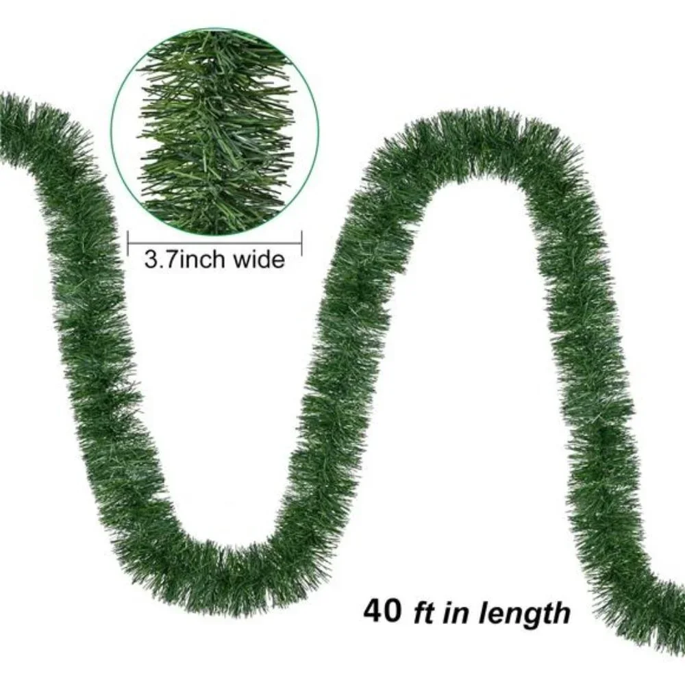 40 Foot Christmas Garland, Artificial Pine Garland Artificial Green Greenery